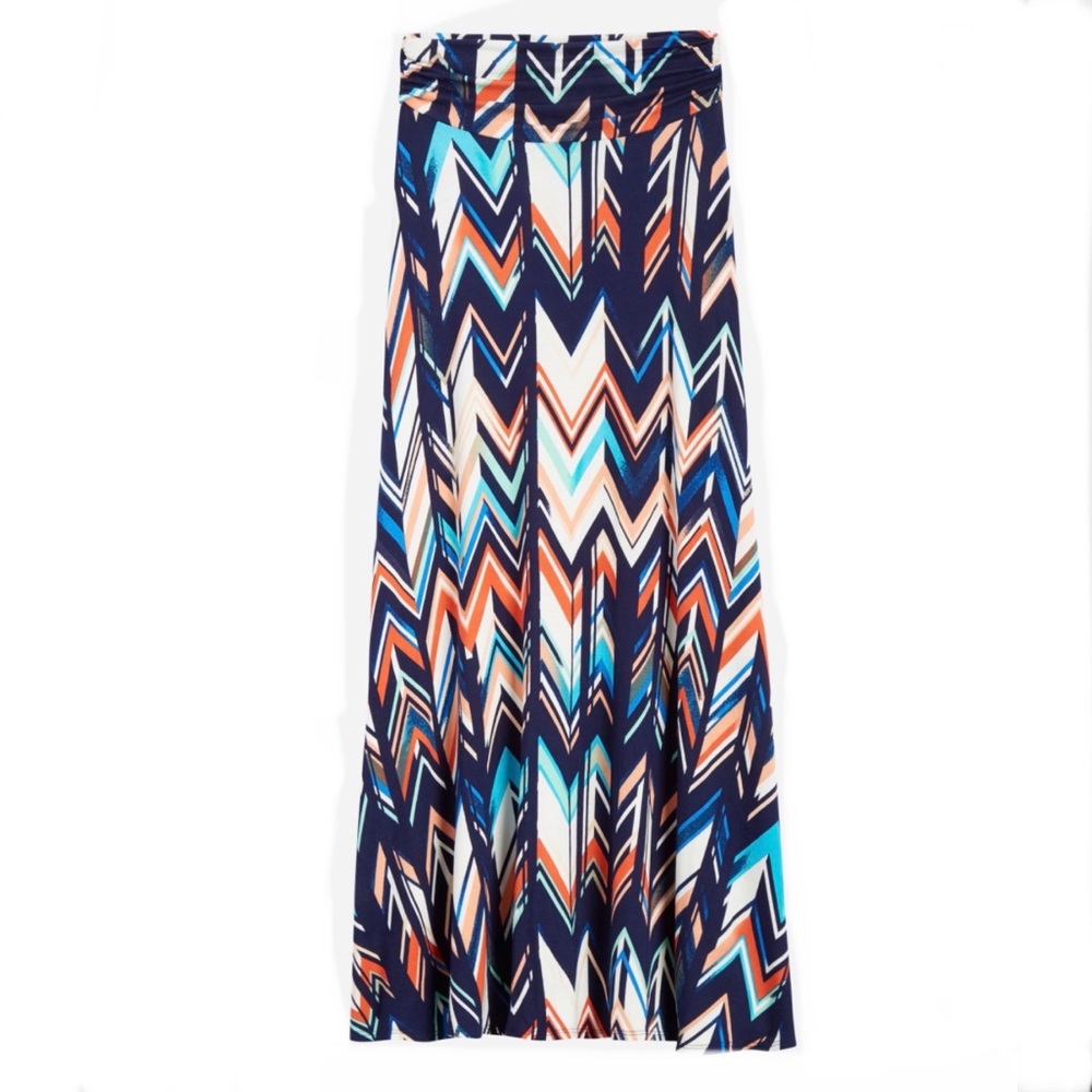 RENEE C Jordie Chevron Print Maxi Skirt
